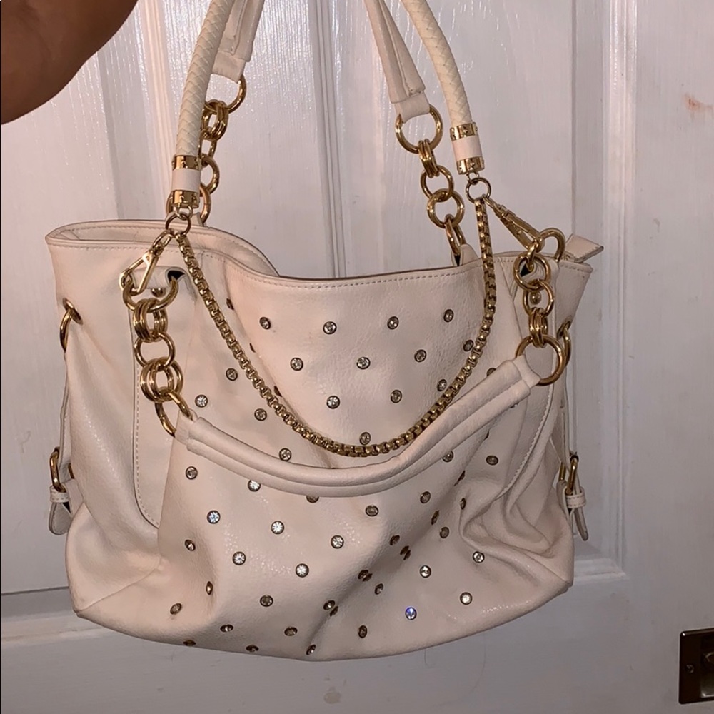 Blinged out cream purse